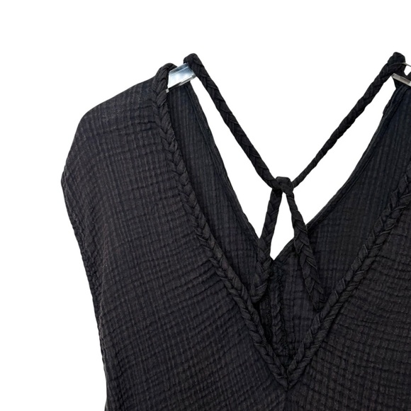 Anthropologie Molly Gauze Black Wash Women’s Oversized Cover-Up Romper Sz XL - Picture 12 of 13